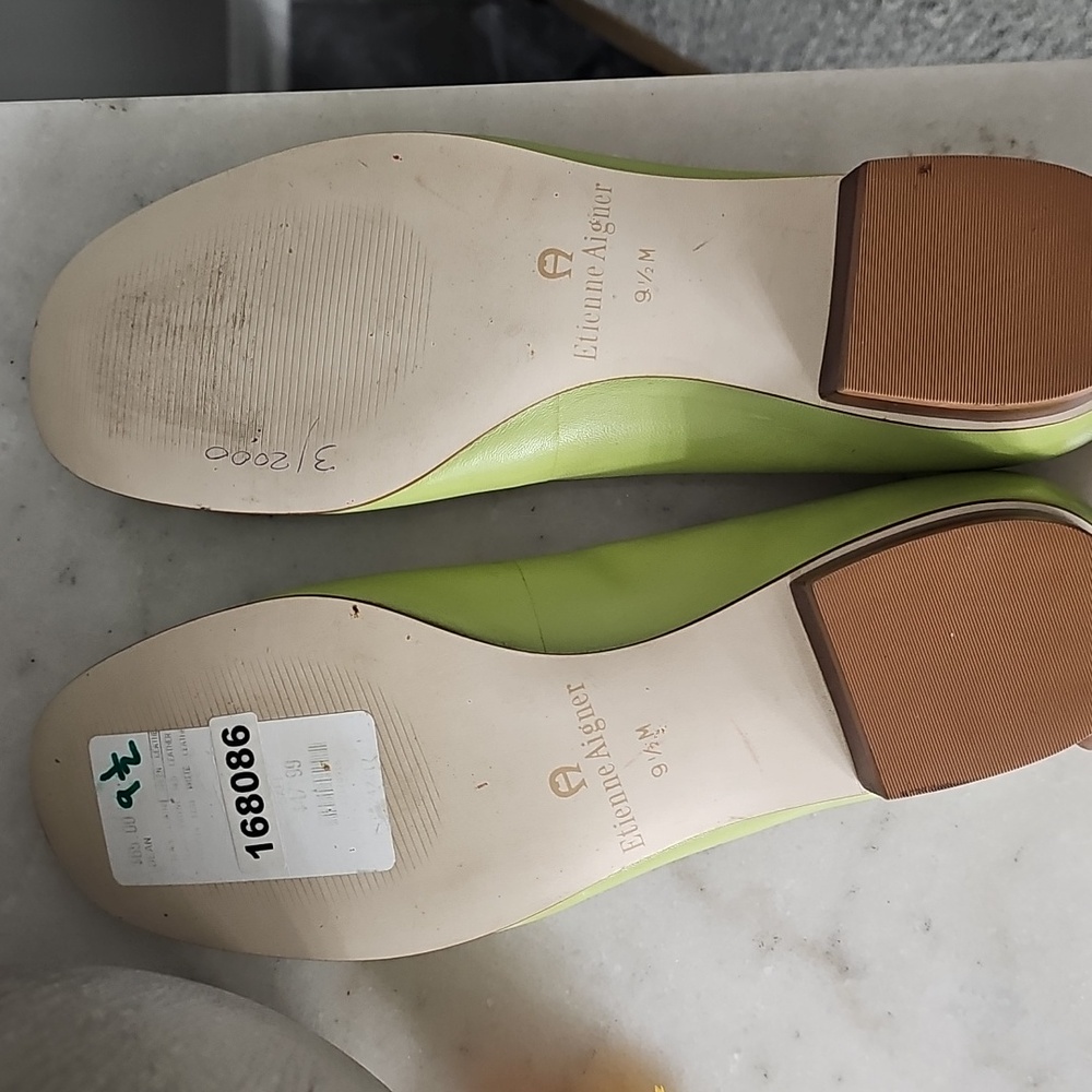 Etienne Aigner Lime Green Floral Ballet Flats - Picture 6 of 6